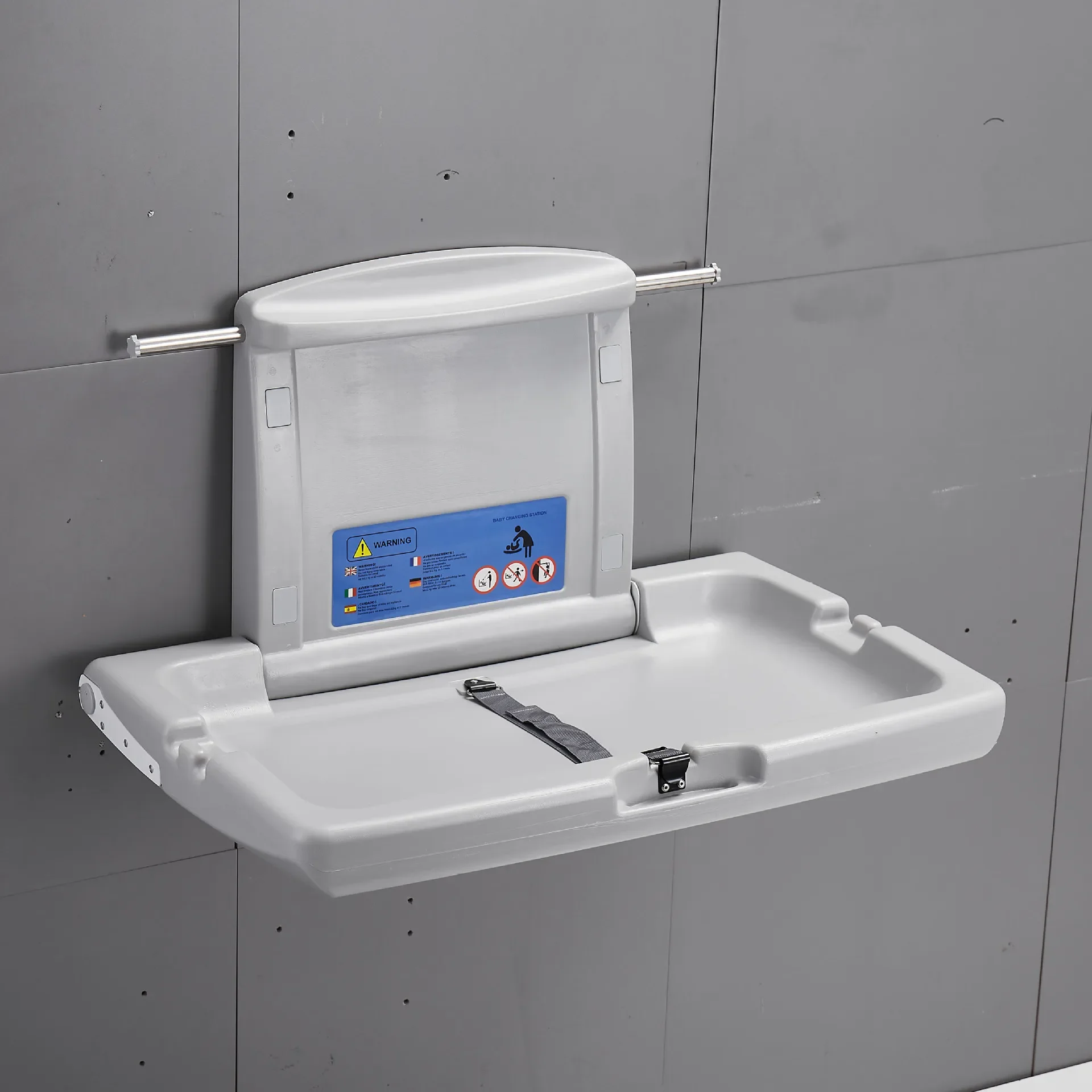 

Baby care station third bathroom wall-mounted diaper bed public safety seat maternal and child room storage folding diaper table