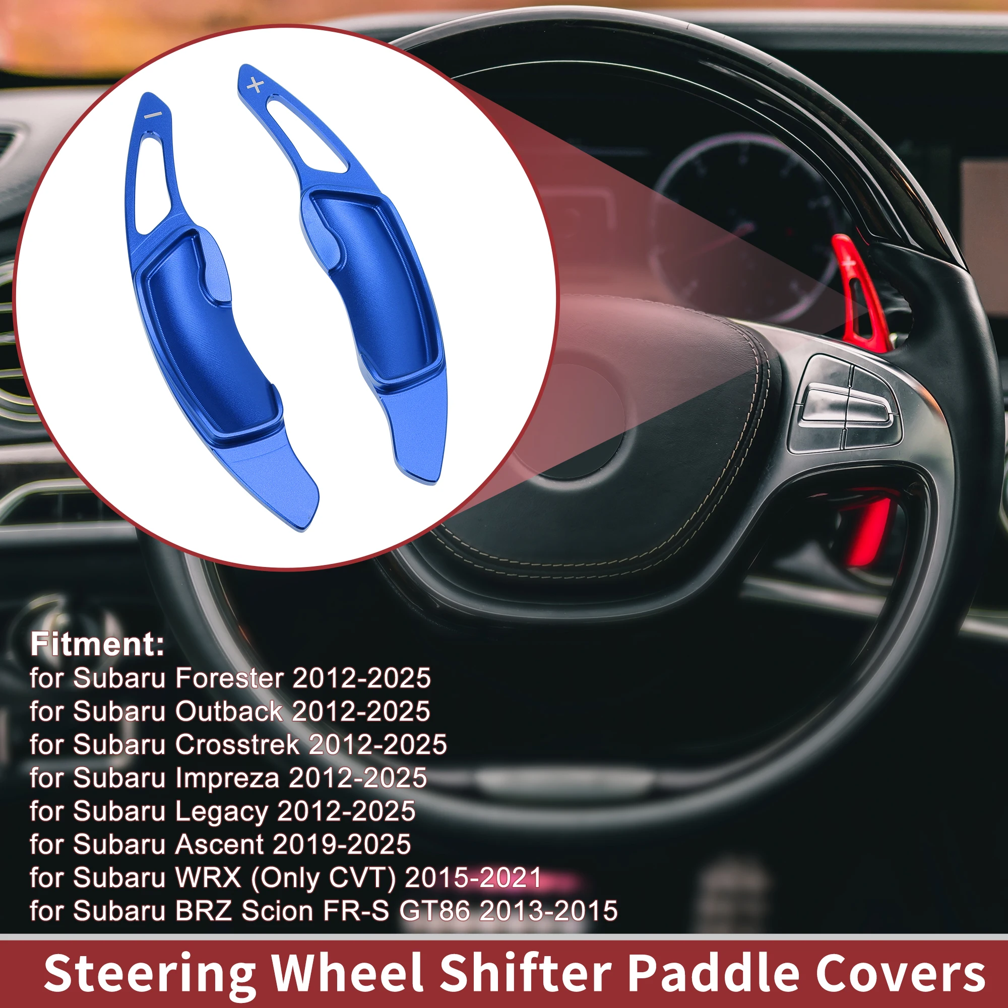 

UXCELL 1 Pair Blue Aluminum Alloy Steering Wheel Paddles for Subaru Forester 2012-2025