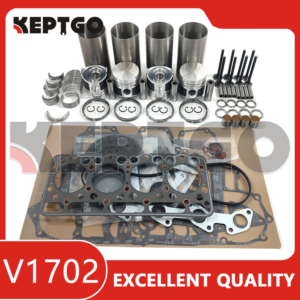 V1702 Overhaul Rebuild Kit For Kubota Bobcat 743 733 Engine Piston Liner Gasket Bobcat 743 733 Valve