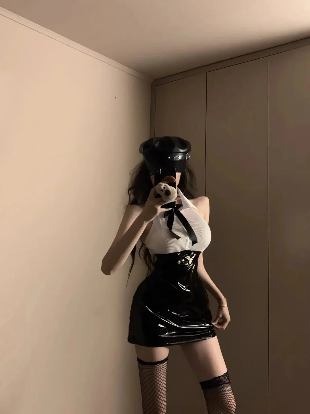 Sexy Seductive Secretary Uniform Roleplay Costume Pure Desire Waist-Cinching Sleeveless Tight Bodycon Skirt for Summer