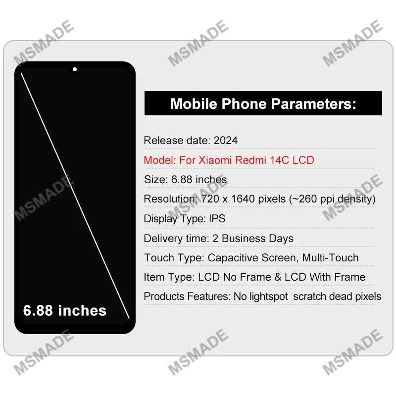 Escolha oem para xiaomi redmi 14c display touch screen digital
