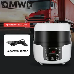 Olla arrocera portátil de doble uso para coche y hogar, 12V, 24V, 220V, Multicooker, máquina de cocina para gachas, camión, Calentador de vapor de alimentos