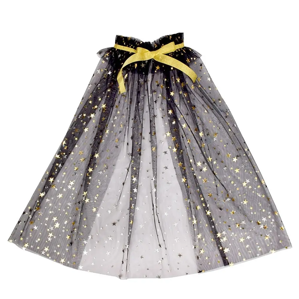 Nueva capa de princesa con lentejuelas para niñas, capa de malla dulce para disfraz de niños, capa de tul bonita para Cosplay, accesorio de rendimiento