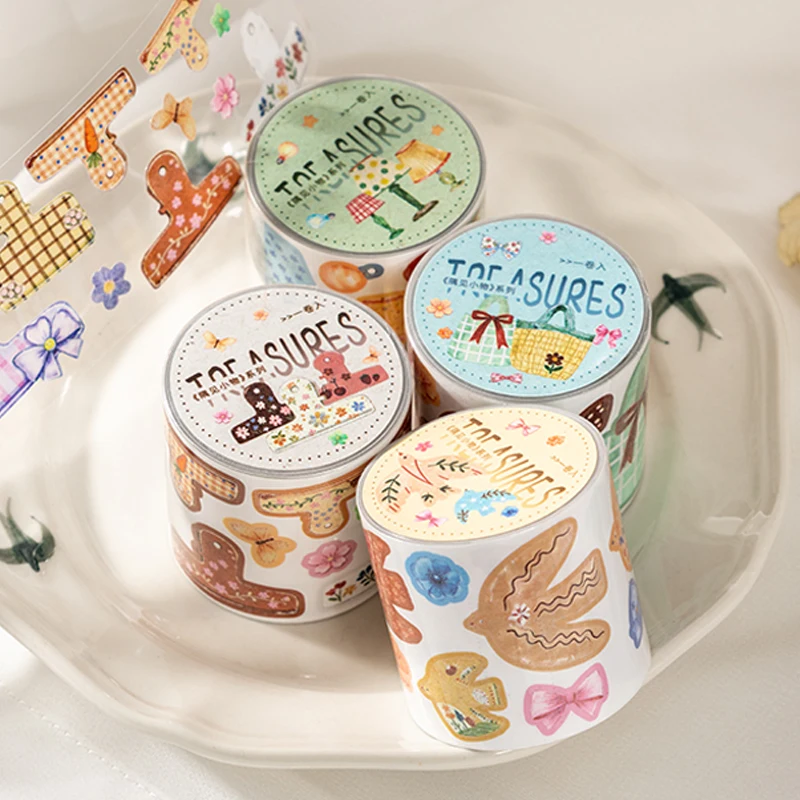 

Mr.Paper 200cm/Roll Corner Treasures Series Synthetic Paper Die-Cut Tape Cute Decorative Craft for DIY Journal Scrapbook