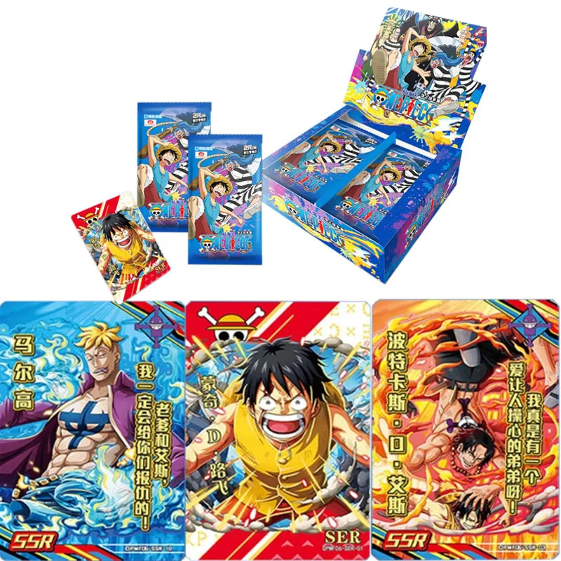 One Piece Collections Rare Cards Box Booster Pack Anime Luffy Zoro Nami Chopper TCG Game Collectibles Card Child Birthday Gift