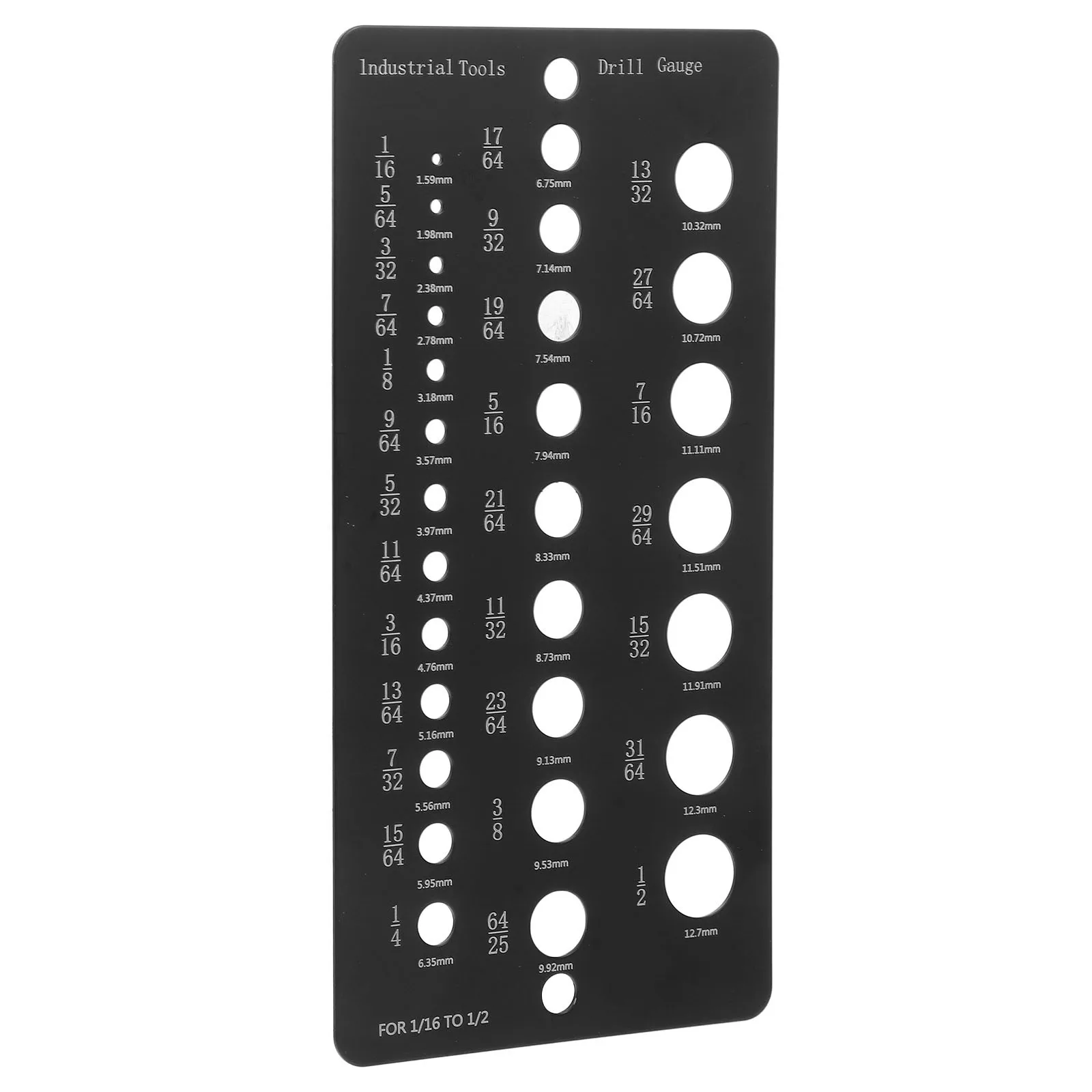 

Black Aluminum Alloy Drill Bit Gauge 29-Hole Precision Size Guide Accurate Drill Hole Measuring Tool Bolt Diameter Gauge