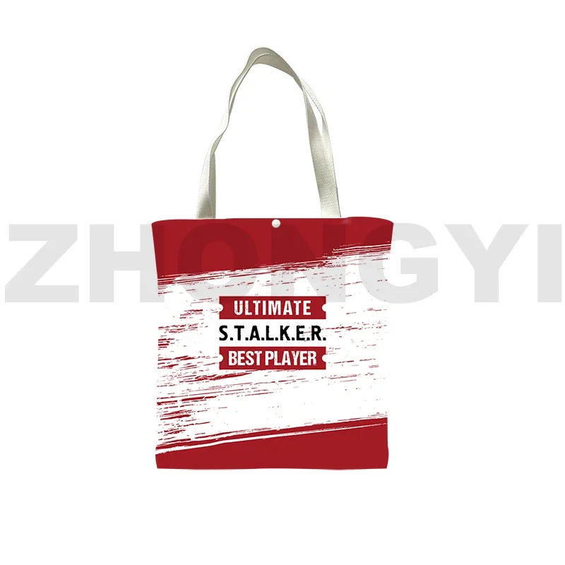 Funny S.T.A.L.K.E.R. 2 Heart of Shadow Canvas Bag Stalker 2 Game Foldable Shopping Bags for Groceries 3D Anime Tote Bag Handbags