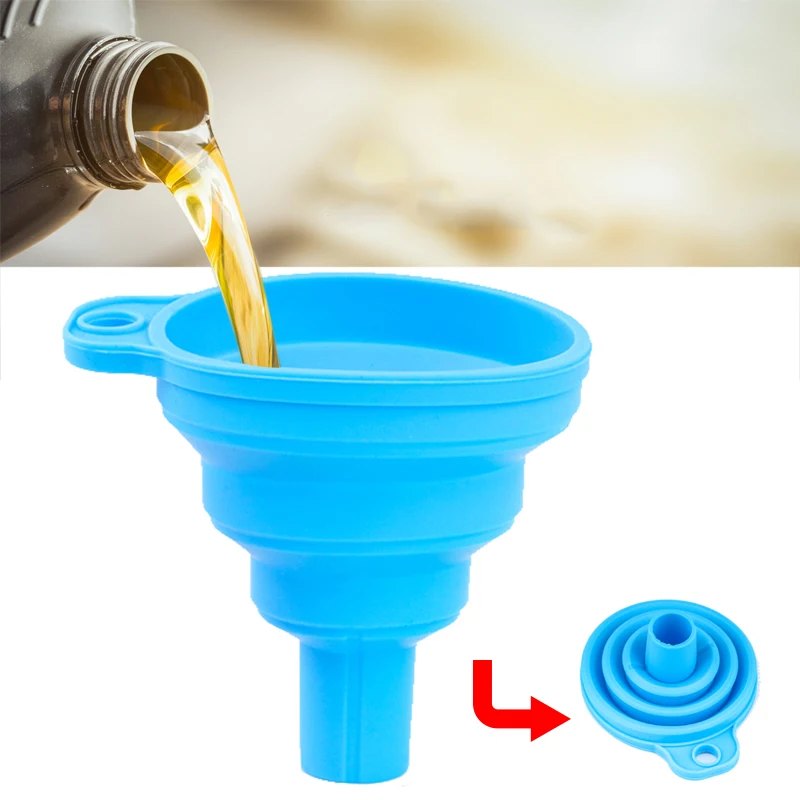 Engine Funnel Car Universal Silicone Liquid Funnel Washer Fluid Change Foldable Portable Auto Engine Oil Petrol Change Funnel