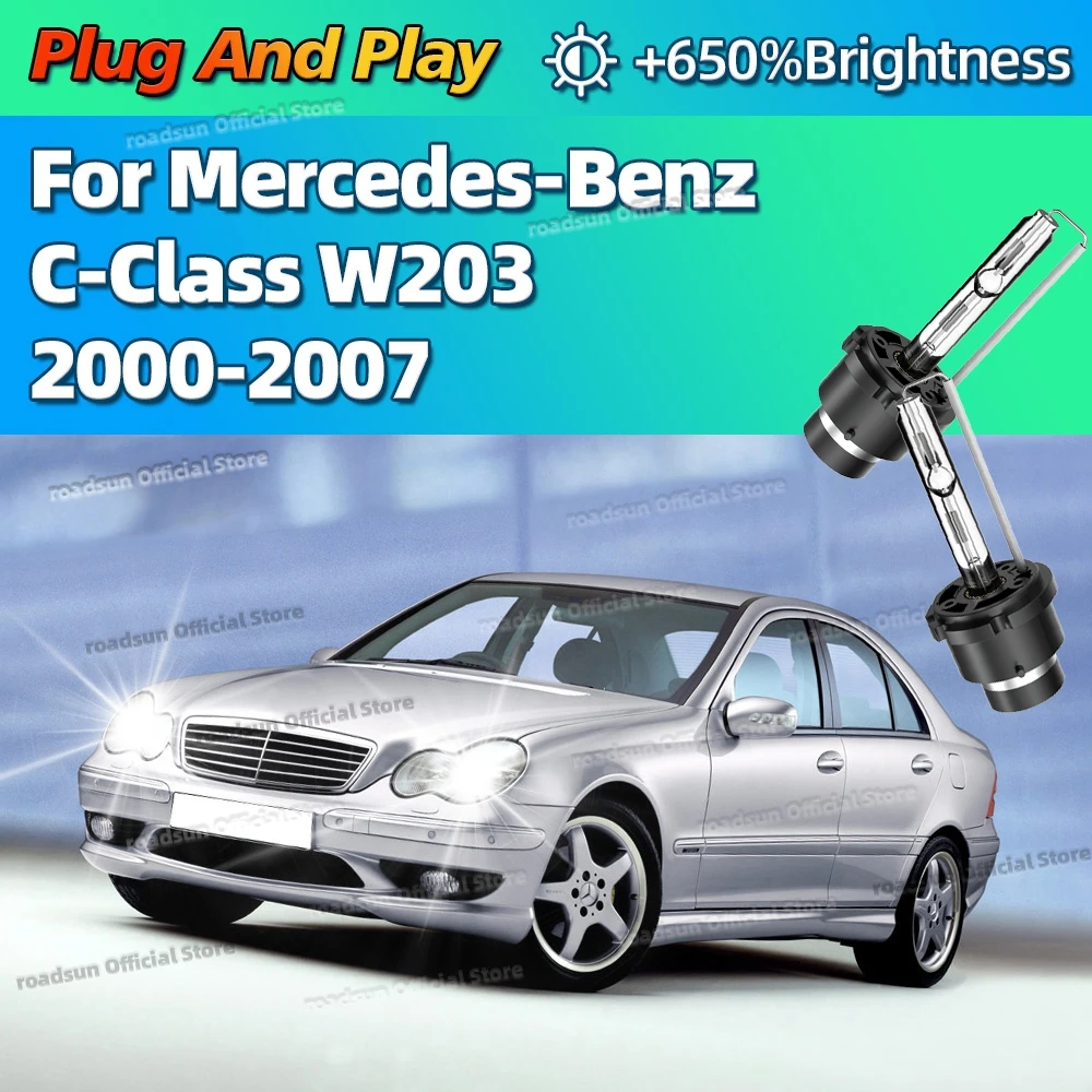 زينون 35 واط 6000 كيلو الأبيض سيارة HID العلوي استبدال المصابيح الكهربائية لمرسيدس بنز C الفئة W203 2000-2007 2003 2004 2005 2006 #1