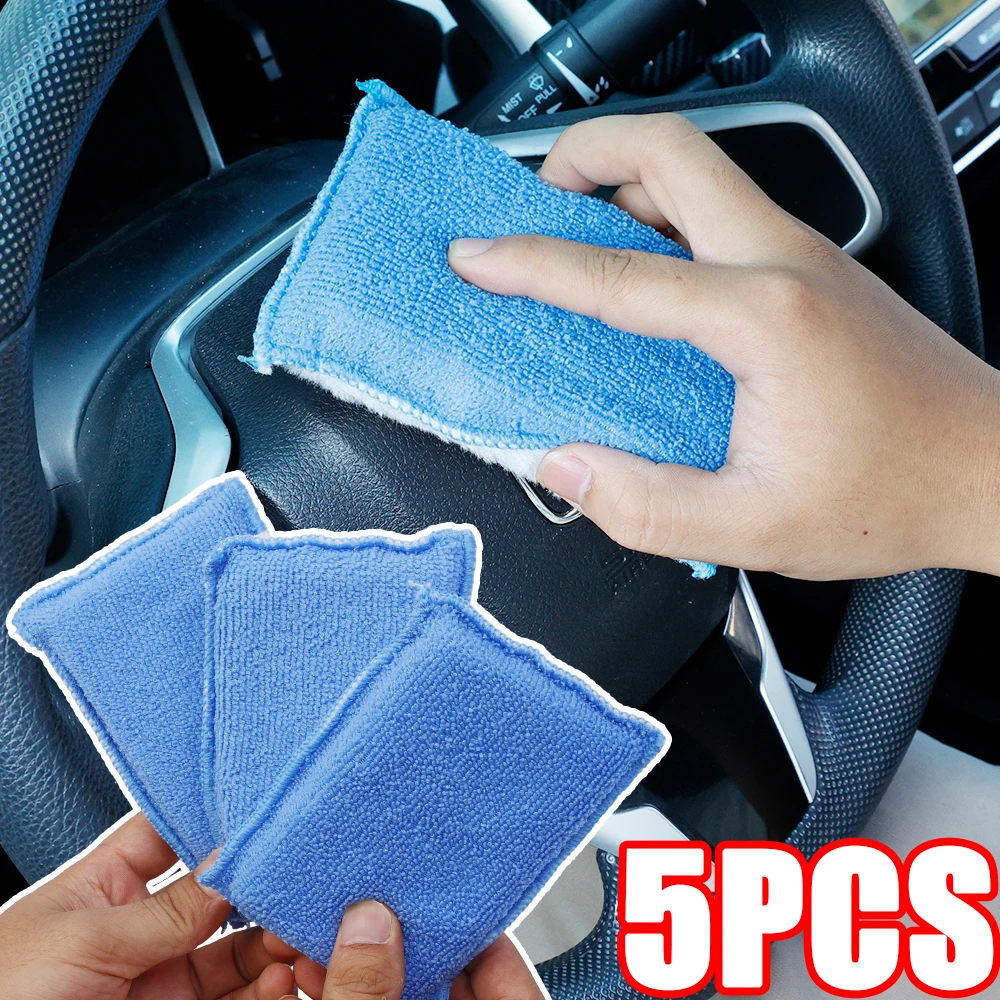 

Double Side Car Interior Scrubbing Sponge Microfiber Scrubbing Sponge Car Interior Leather Scrubbing Sponge Car Cleaning Tools