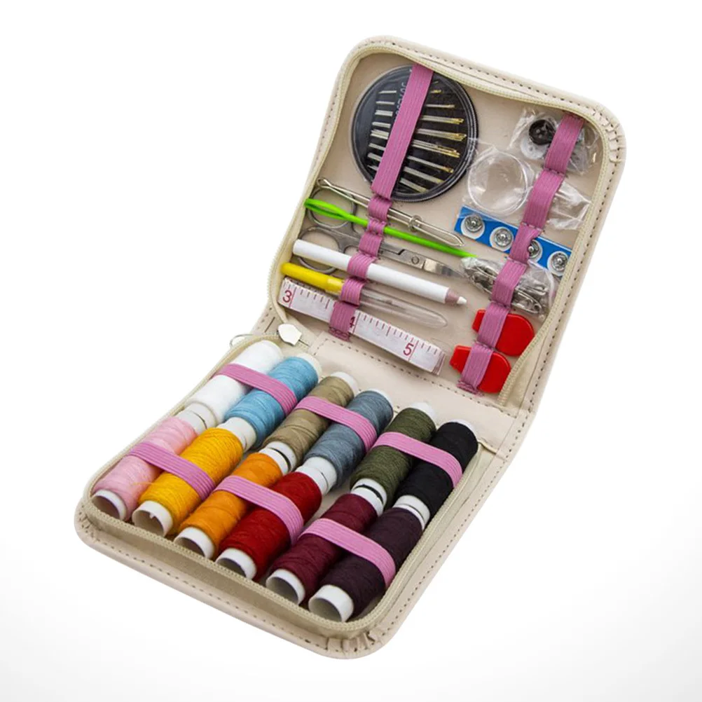 

71pcs Travel Needle Thread Box Portable Sewing Kit For Home Stitching Tools Storage Cotton Metal Plastic Material Zipper Design