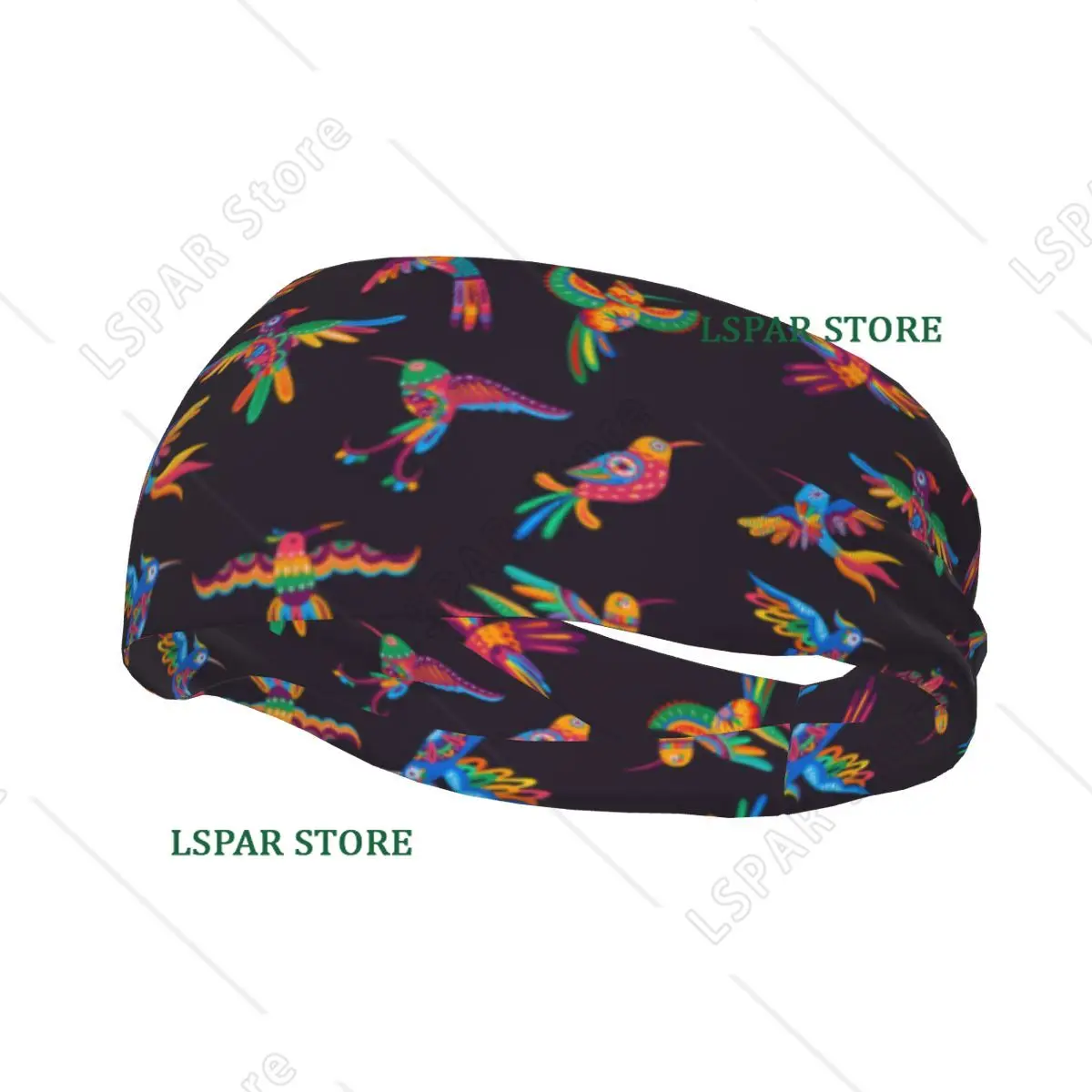 

Sports Headband Mexican Colorful Hummingbirds Parrots Fitness Sweatband Absorbent Cycling Jog Hair Bandage