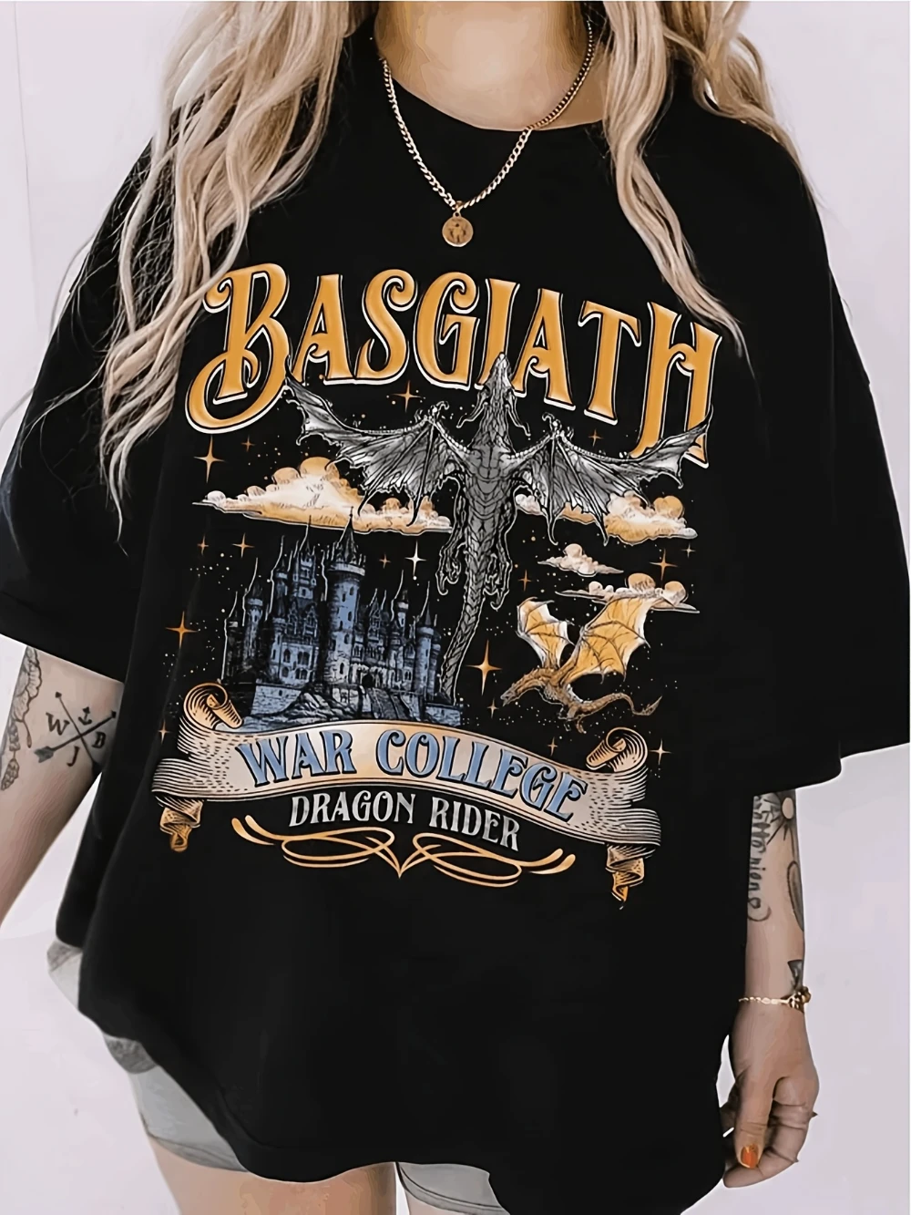 Camiseta de la Academia Táctica de Basgiath, Camiseta del Caballero Dragón Cuarta Ala, Camiseta Morada Sorrengail Dark Academy