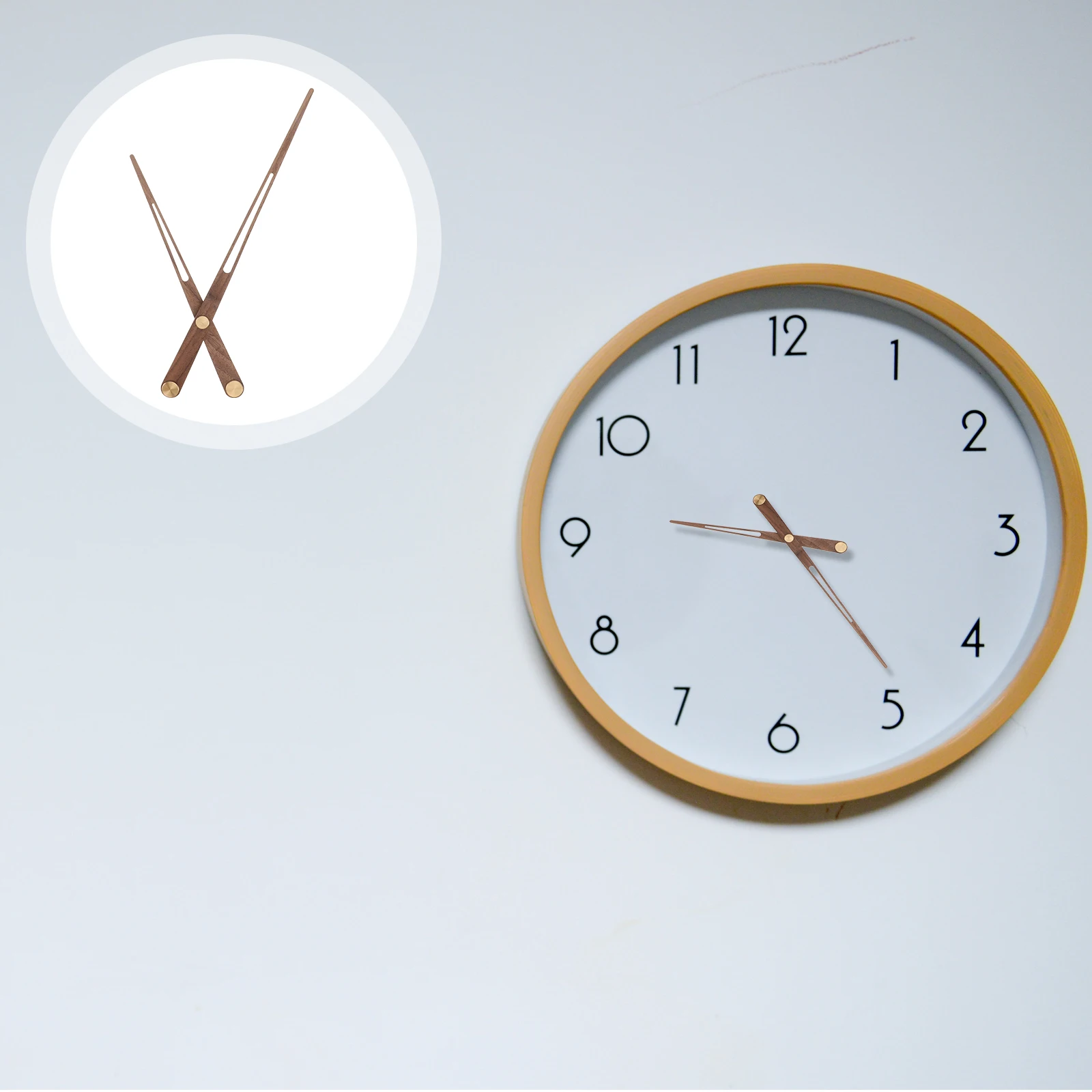 

5pcs Wooden Home Parts Diy Accessories Durable Hands Wood Color Easy Install Replacement For Old Clock Pointers Long Lasting