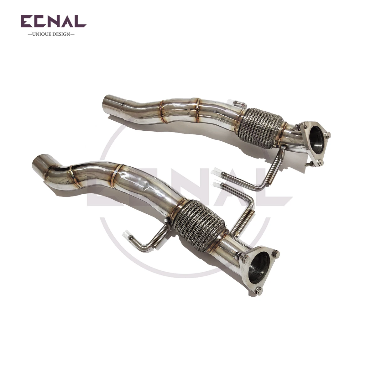 Ecnal Auspuff-Vorderrohr für Porsche Cayenne 957 3.6L 4.8L 4.8T 2006-2010 Hochleistungs-Durchgangs-Auspuffanlage