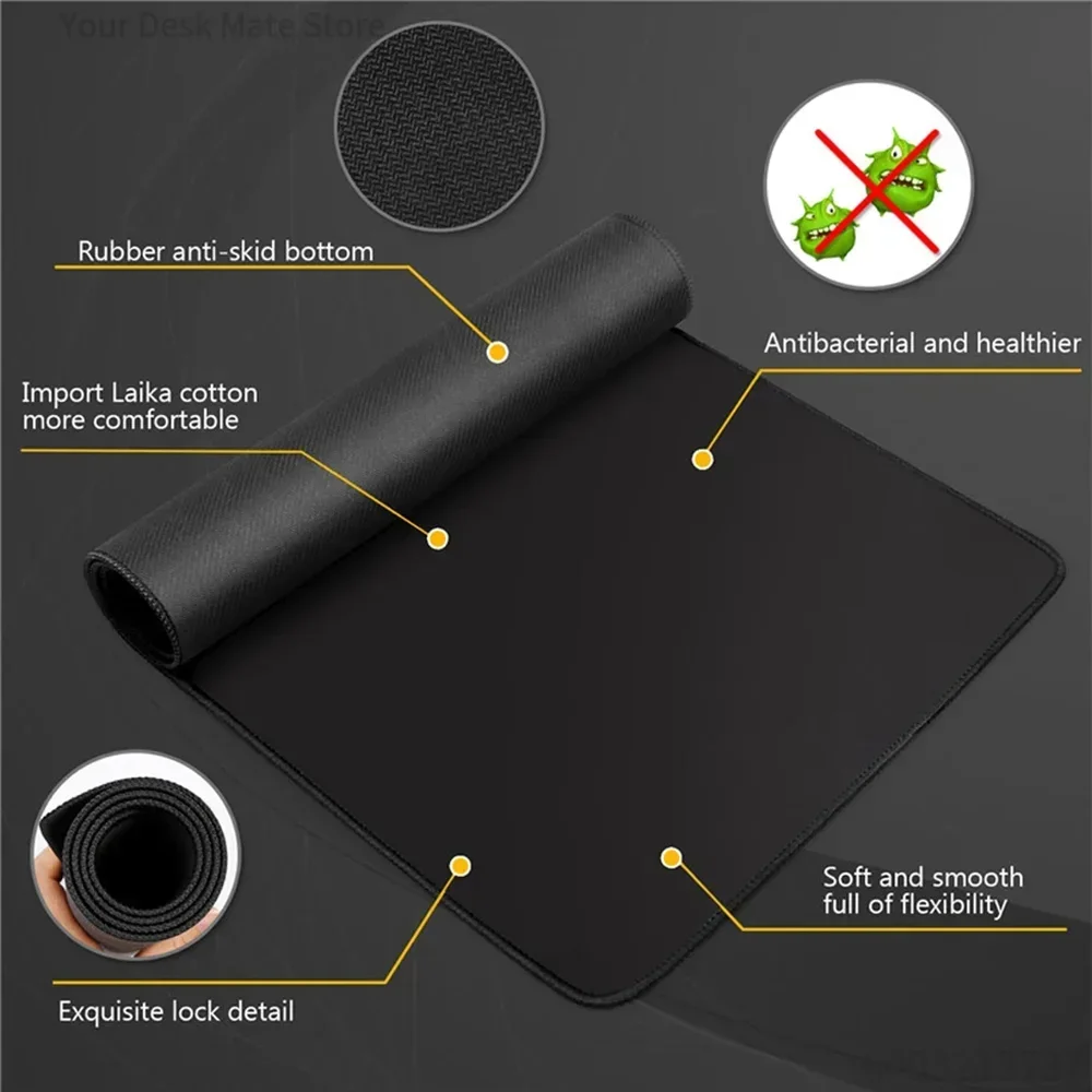 Black Cat Clouds Fast Delivery Extended Mousepad, Lock-edge Keyboard Pad, Pink Purple Desk Mat, Office Desktop Protective Rug