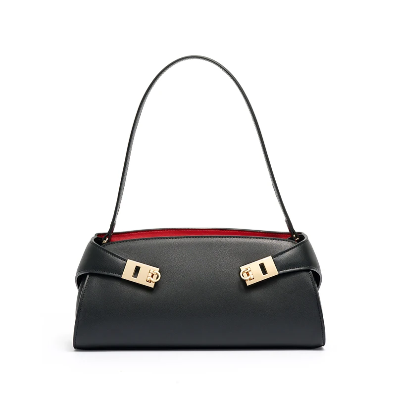 Korean Style Luxury Niche Designer Genuine Leather Underarm Bag Women Cowhide Single Shoulder Commuter Bag Fall  New Arrival