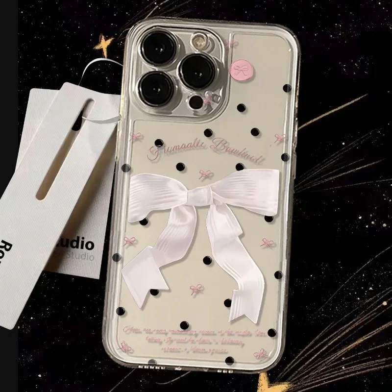 Ins Hot Simple Small Dot Phone Case For iPhone 17 Air 16 15 14 11 Pro Max Plus 13 12 Mini Transparent Shockproof Soft Back Cover view 3