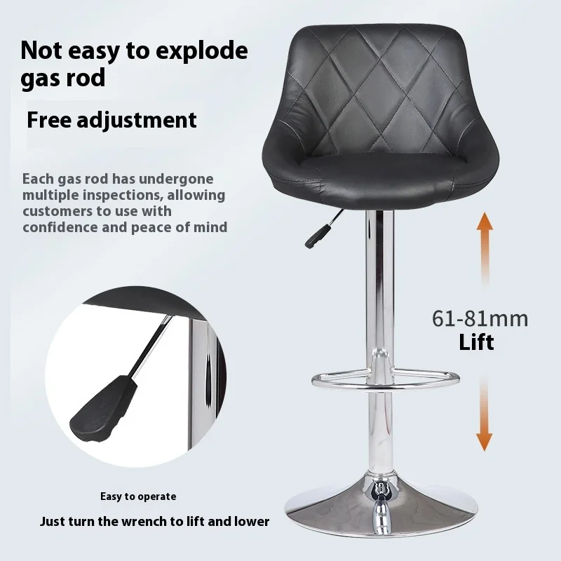 Moderner, einfacher, luxuriöser Barhocker für Zuhause, hoher Liftstuhl, drehbare Rückenlehne, Eisenmaterial für Outdoor-Küchenhersteller im Großhandel