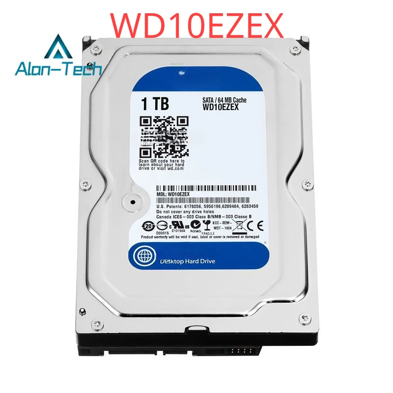 For W-D W,D10EZEX 1TB Blue 3.5 SATA 6 GB/s HDD Sata Internal Hard Disk 64M 7200PPM  Drive Desktop Hdd for PC