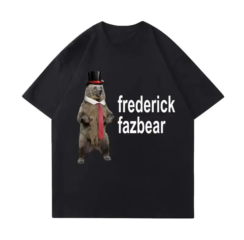 The Fancy Bear FNAF Graphic Tee Unisex Fun Expression Y2K Short Sleeve Casual Streetwear Tops