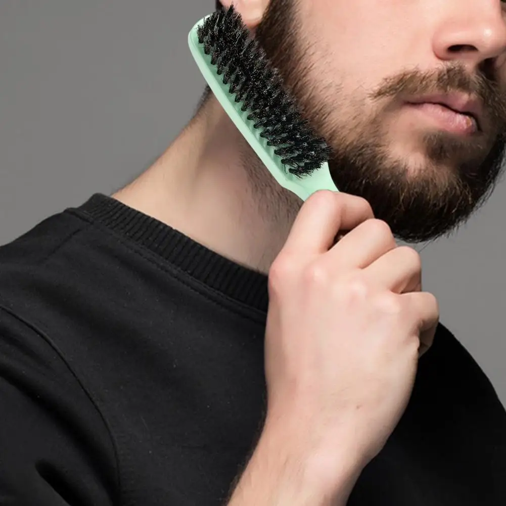Men Beard Brush with Ergonomic Carved Handle Nylon Boar Bristle Beard Brush Home Salon Men Mustache Styling Tools