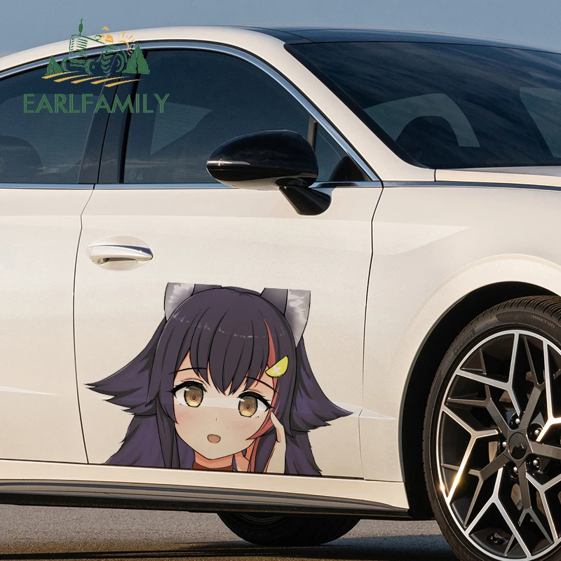 

EARLFAMILY 43 см x 28,4 см для Ookami Mio Peeker аниме защитные наклейки на дверь автомобиля наклейка на мотоцикл виниловая аниме забавная наклейка
