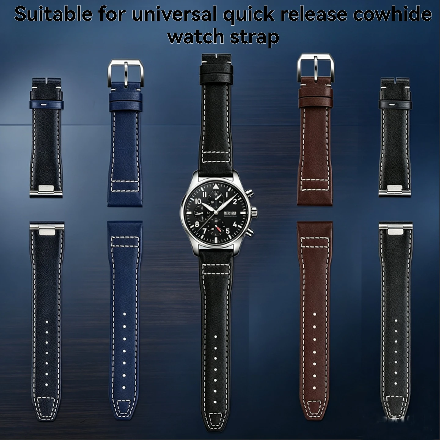 20mm/21mm Quick Release Genuine Italian Leather Strap for IWC Pilot Watch IW388101 with Mark XX XVIII Spitfire Little Prince