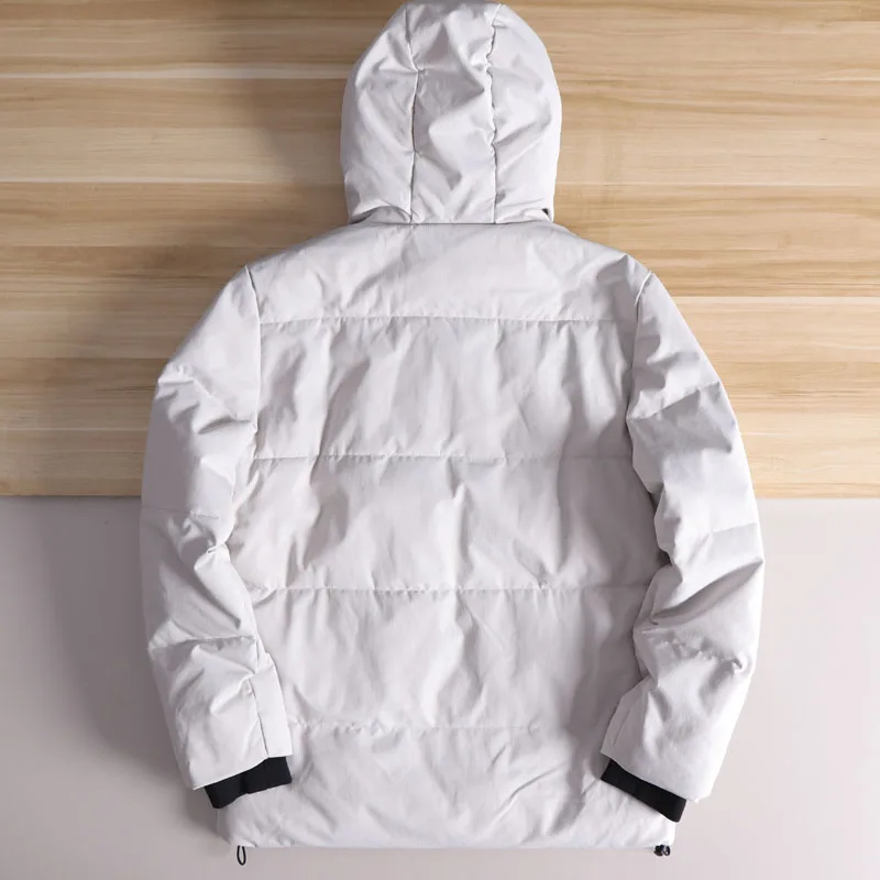 معطف سترة شتوي خارجي للرجال من Thiened مقاوم للماء من القطن Jaet ملابس عمل بقلنسوة Faion Urban Sle Stand Fit 2024 #4