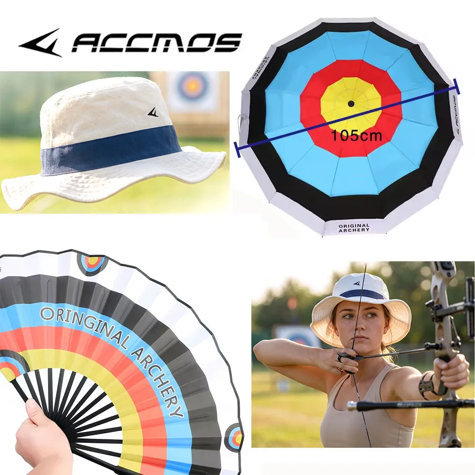 Target Ring Umbrella Automatically Retractable Foldable Sunshade Fan Hat Cap Archery Competition Prize Gift Rewards Peripheral
