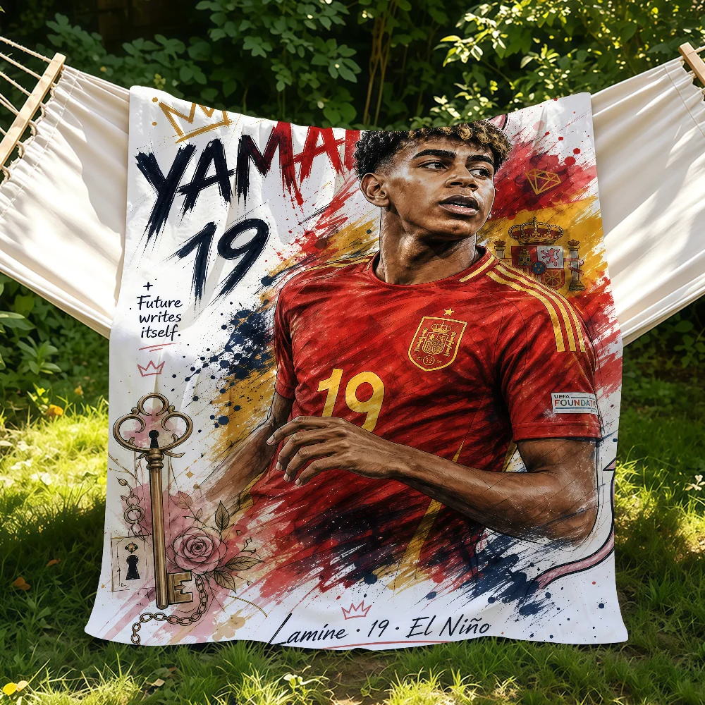 Football Star L-lamine Y-yamal Blanket Suitable For Sofas Beds Offices Cars Outdoor Travel An Ideal Gift For Friends Family