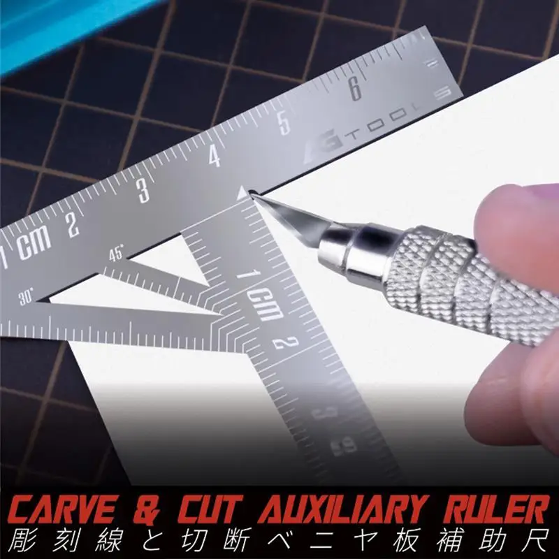 Model Angle Finder Protractor Tool Contour Ruler Craft Carving Auxiliary Ruler Model Detail Maker Scribe Line Angle Guided Ruler