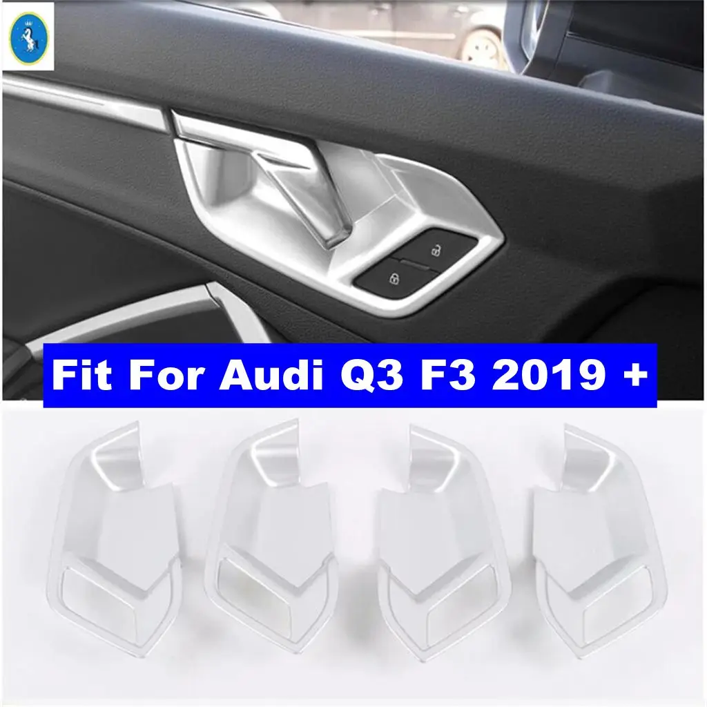 

For Audi Q3 F3 2019 - 2024 Accessories ABS Matte/Carbon Fibre Car Inner Door handlle Bowl Protector Frame Cover Trim Car Styling