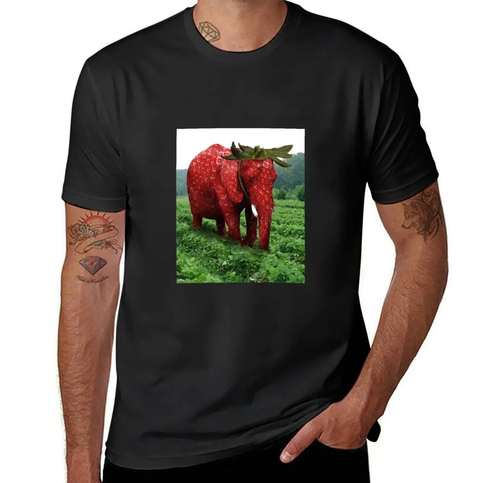 

Strawberry Elephant T-Shirt shirts graphic tees plus size tops t shirts men