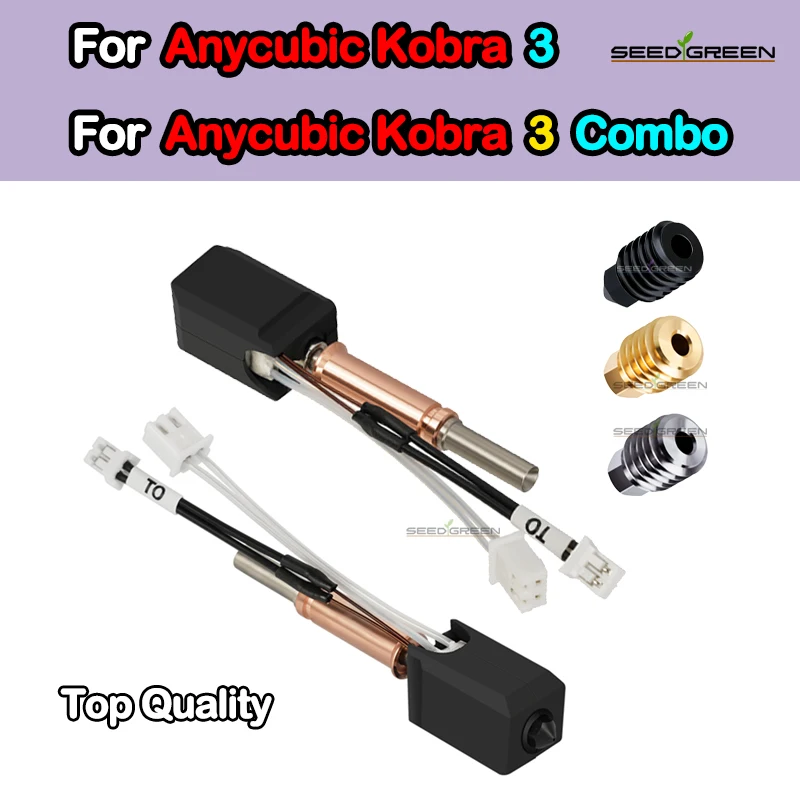 For anycubic Kobra 3 Combo hotend kit New Upgrade 3D Printer For Anycubic Kobra 3 Hotend Kit Brass Copper Hardened steel nozzles