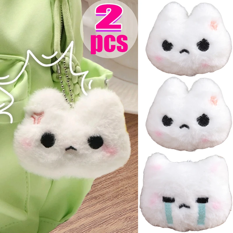 1–2 Stück quietschender Plüsch-Schlüsselanhänger, wütendes Kaninchen, weinendes Spielzeug, Taschenanhänger, Anime-Anhänger, Schlüsselanhänger, Zubehör für Frauen und Mädchen, Kawaii-Geschenke