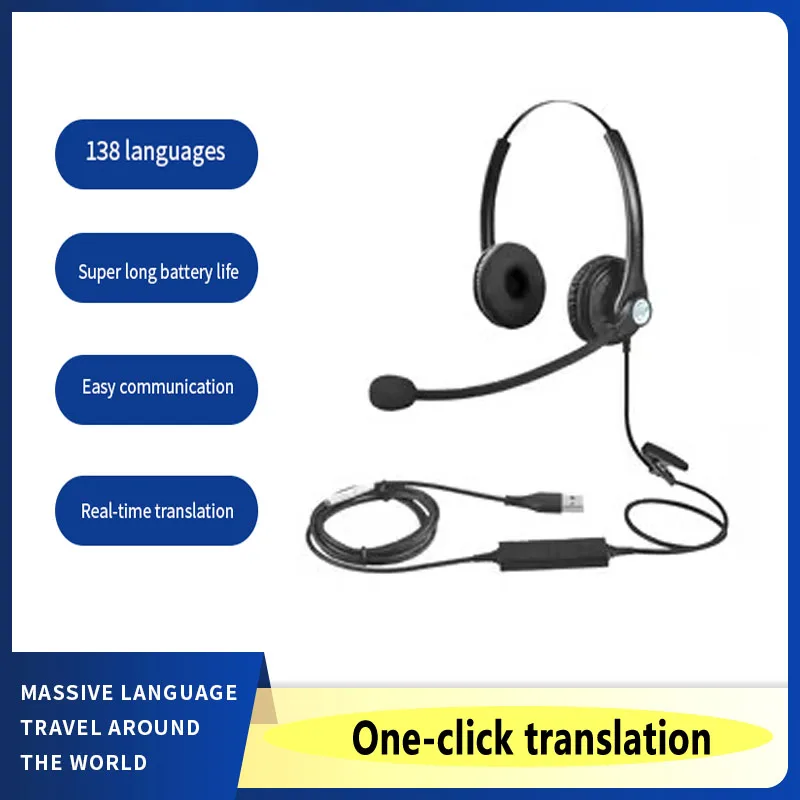 Wireles headset microphone translation headset teacher teaching outdoor tour guide operator customer service translation headset