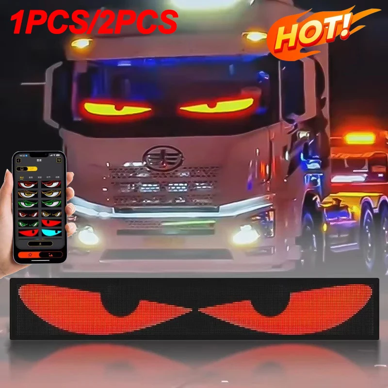 Devil's Eye RGB LED Car Sign Animation LED Matrix Pixel Panel DIY Programmable App Control Panel Flexible Display Truck accessor