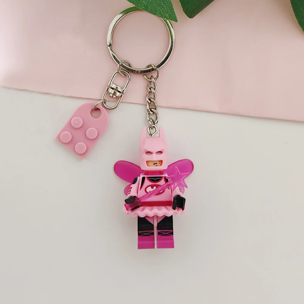 2Pcs Beautiful Fairy Star Pink Black Bat Cos Keychain Y2k Bow Keyring Backpack Pendant Adult Couple Keyring Valentine's Day Gift