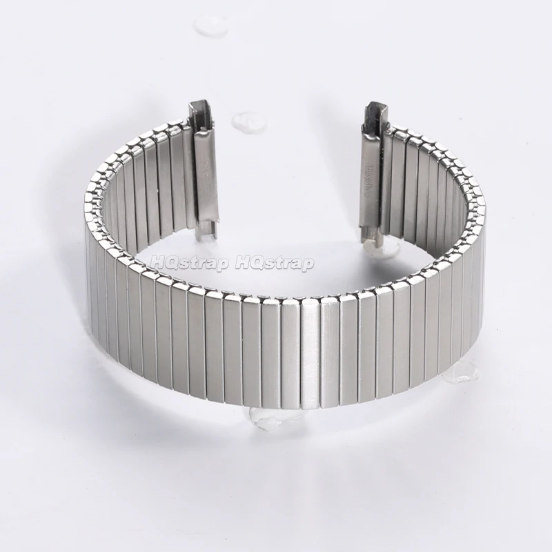 Elastic Stainless Steel Strap 18mm 20mm 22mm Stretch Expansion Bracelet Metal Adjustment Width Wristband Silver Band Accessories