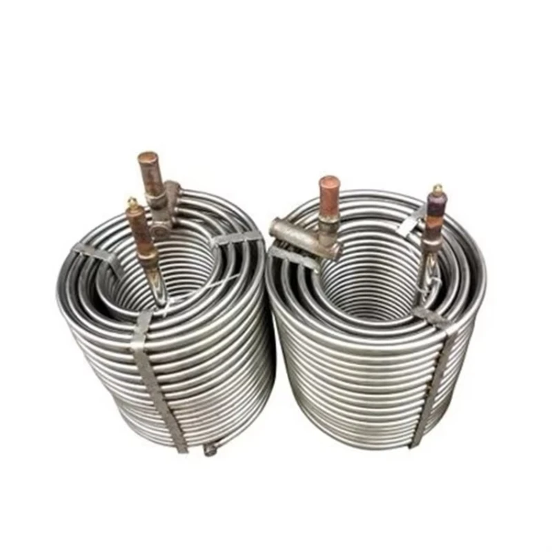 

High-quality double-coil heat exchanger with pump for beer cooling, environmentally friendly and energy-saving