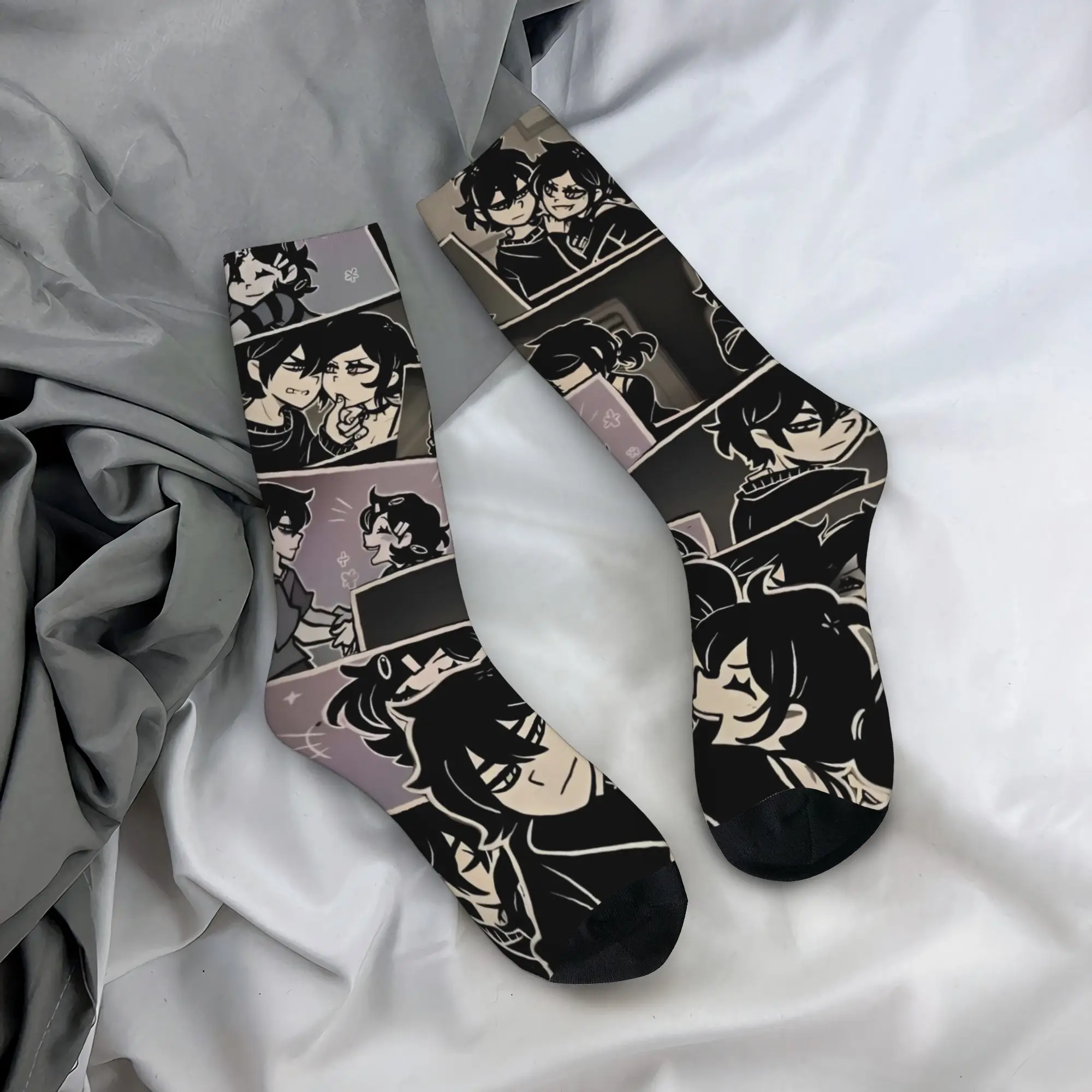 Autumn Winter Hip-hop Men's Women's Game The Coffin Of A-Andy And L-Leyley Socks  Sweat Absorbing Soccer Socks