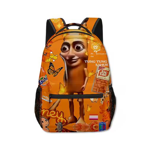Classic Popular Funny tungtungtung student Bookbag Notebook Backpacks 3D Print Oxford Waterproof Boys/Girls Travel Backpacks