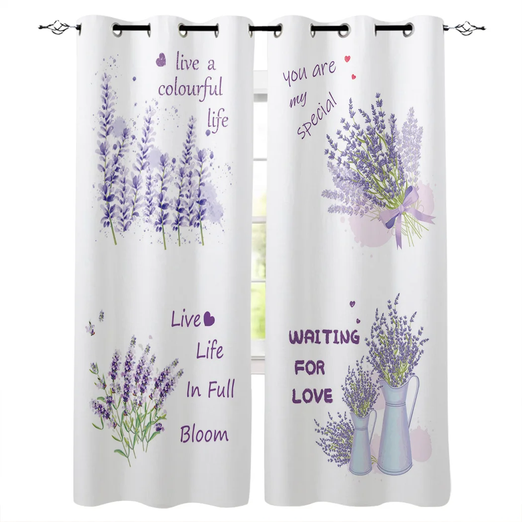 

Watercolor Purple Lavender Luxury Home Curtains Home Supplies Living Room Bedroom Custom Curtains