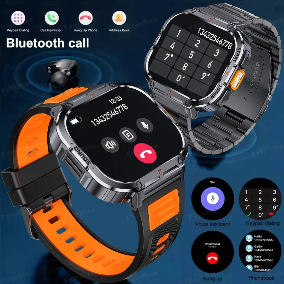 Original Men Smart Watch With Flashlight Bluetooth Call Outdoor Smart Watch Clock 3ATM IP68 Waterproof Sports Smart Watch Women