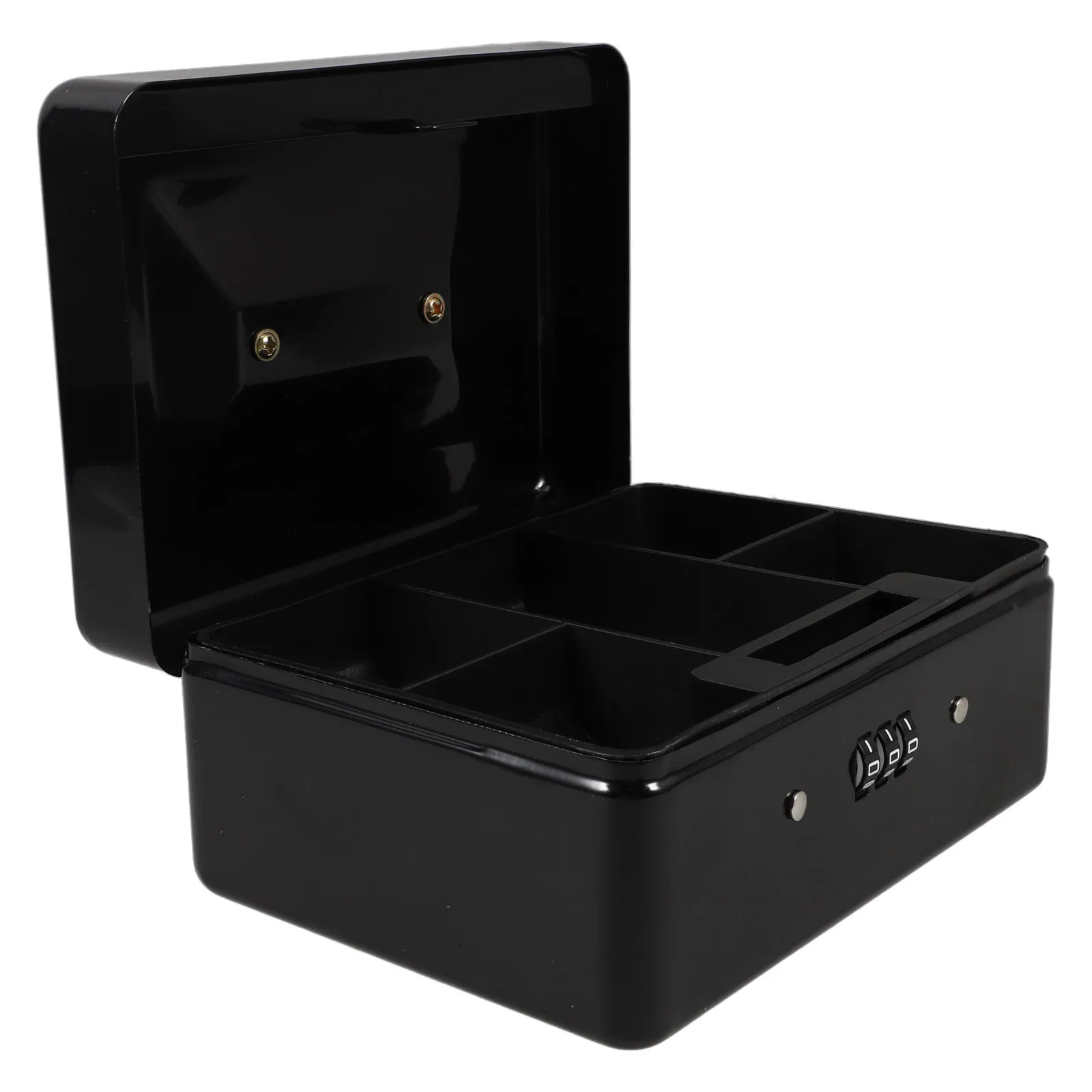 

Portable Steel Cash Box with Combination Lock Small Safe Box for Money Lockable Storage Organizer Password Lock Key Safe Hidden