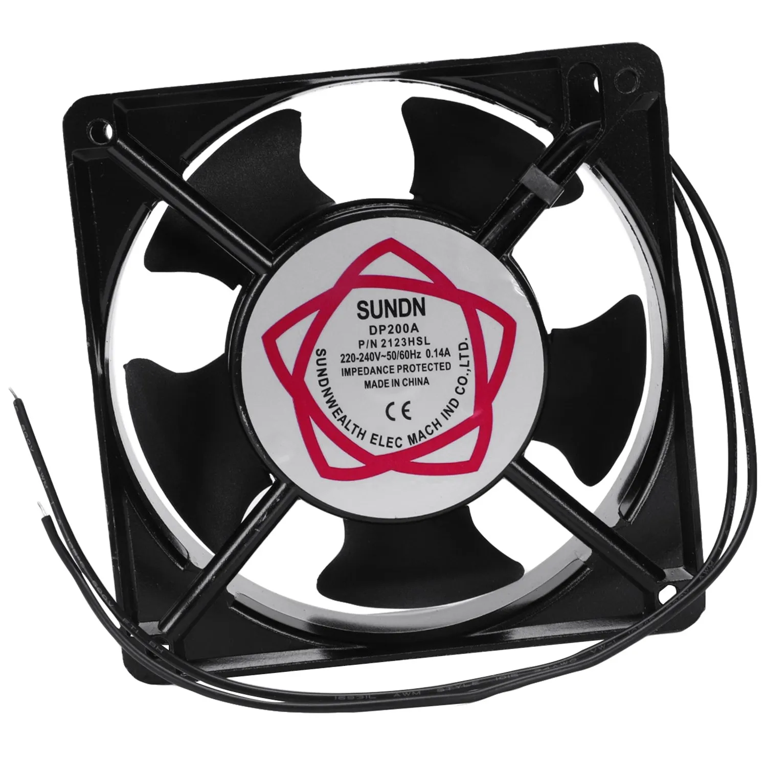 

120x120x38mm 5 Blades Metal Frame Axial Flow Cooling Fan AC 220/240V 0.14A 22W