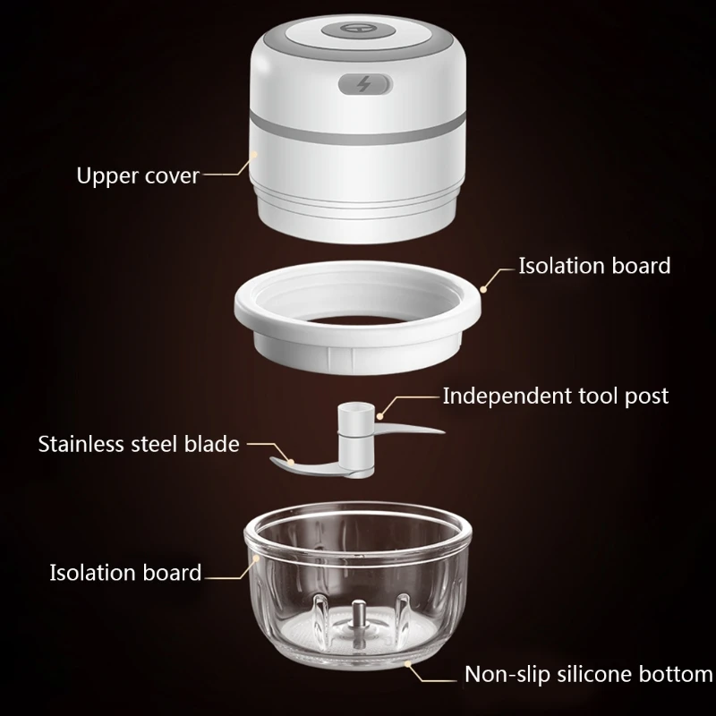 Tagliaverdure elettrico portatile Mini elettrico Aglio Masher Chopper Taglio Pressatura Mixer Carne elettrica Dropship