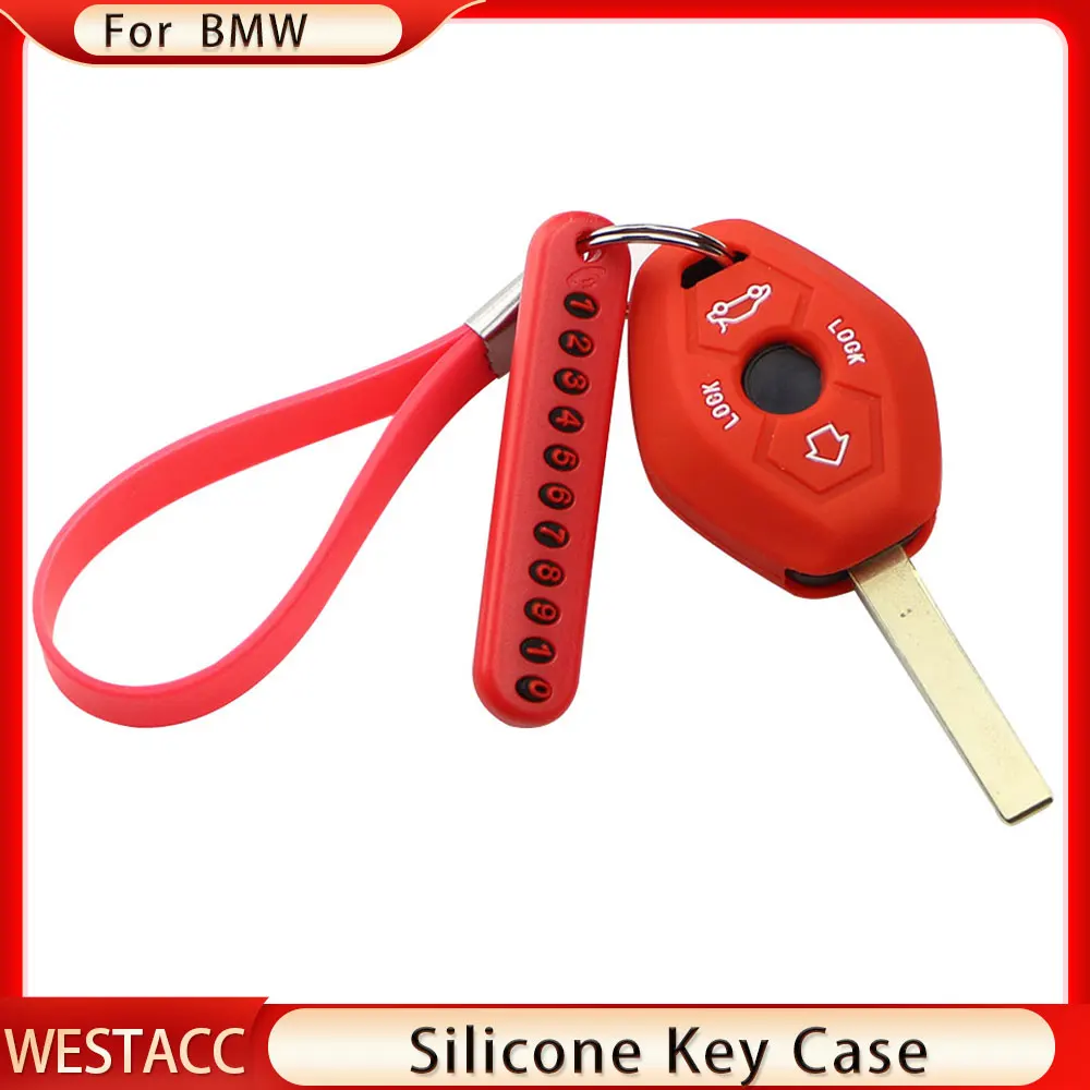 Silicon Car Fob Case Holder Shell Protector Key Cover Fit for BMW X3 X5 Z3 Z4 3 5 7 Series E38 E39 E46 E83 M5 325i 2 Button Key