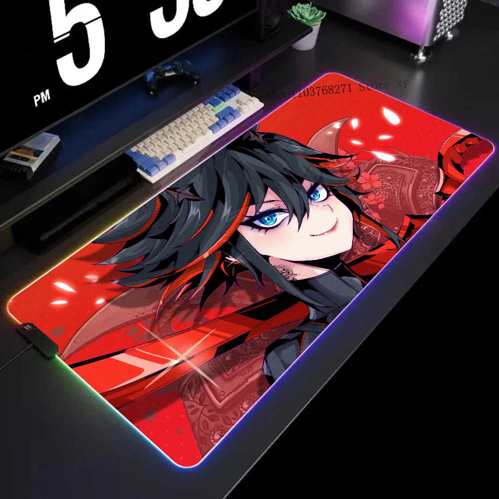 Ryuko Matoi Kill La Kill Mousepad XXL RGB Gaming Mouse Pads HD Black Gamer Accessories Large LED